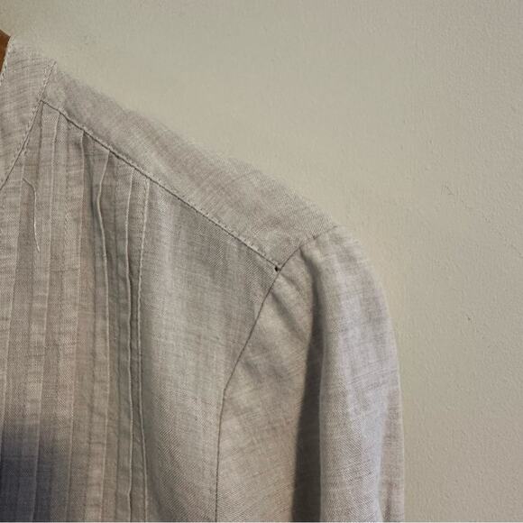 Chico’s Gray Linen Cotton Diamond Embellished Top Blouse 1 Medium - Picture 6 of 13